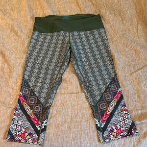 Prana Womens Brown Patterned Athletic Capri Pants Size M